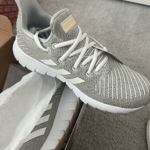 adidas Grey and White Athletic Sneakers